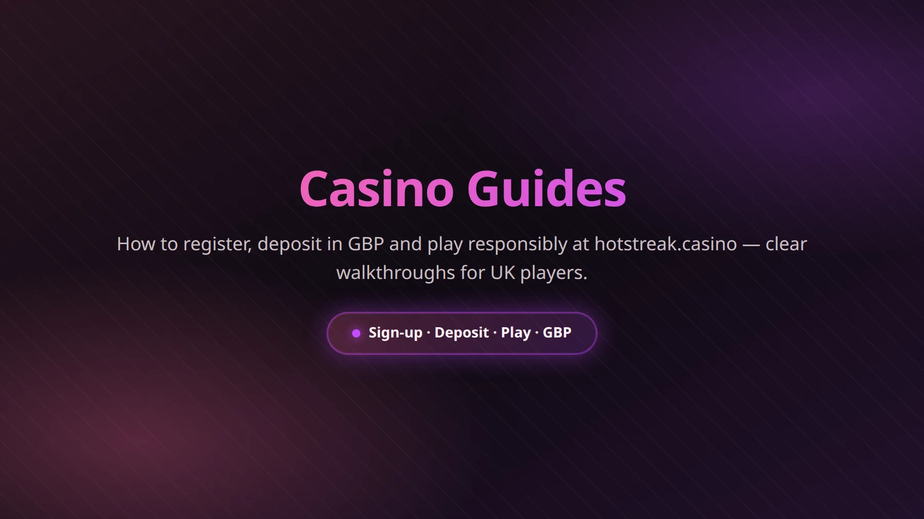 Hot Streak Casino guides — UK how-tos and walkthroughs